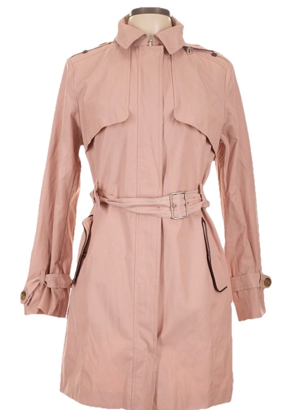 Cole Haan Blush Pink Hooded Trench Coat